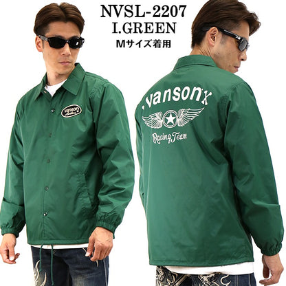 VANSON NYLON COACH JACKET STANDARD バンソン ナイロン コーチジャケット 定番 nvsl-2207