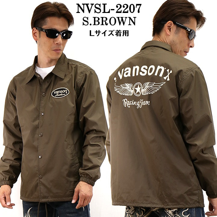 VANSON NYLON COACH JACKET STANDARD バンソン ナイロン コーチジャケット 定番 nvsl-2207
