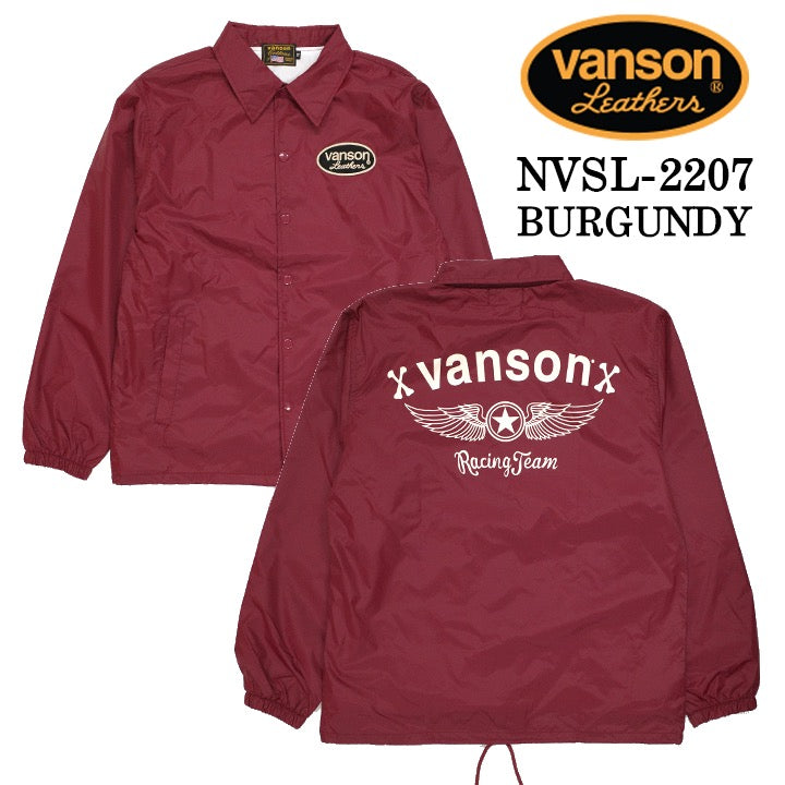 VANSON NYLON COACH JACKET STANDARD バンソン ナイロン コーチジャケット 定番 nvsl-2207