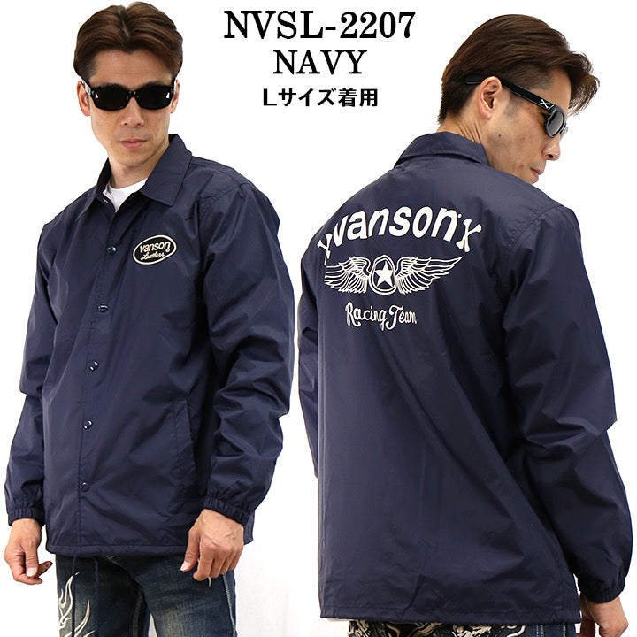 VANSON NYLON COACH JACKET STANDARD バンソン ナイロン コーチジャケット 定番 nvsl-2207