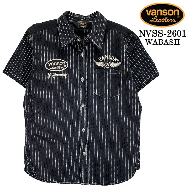 VANSON S/S DENIM SHIRT バンソン デニムシャツ 半袖シャツ nvss-2601