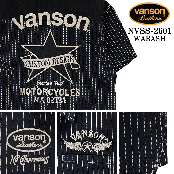 VANSON S/S DENIM SHIRT バンソン デニムシャツ 半袖シャツ nvss-2601