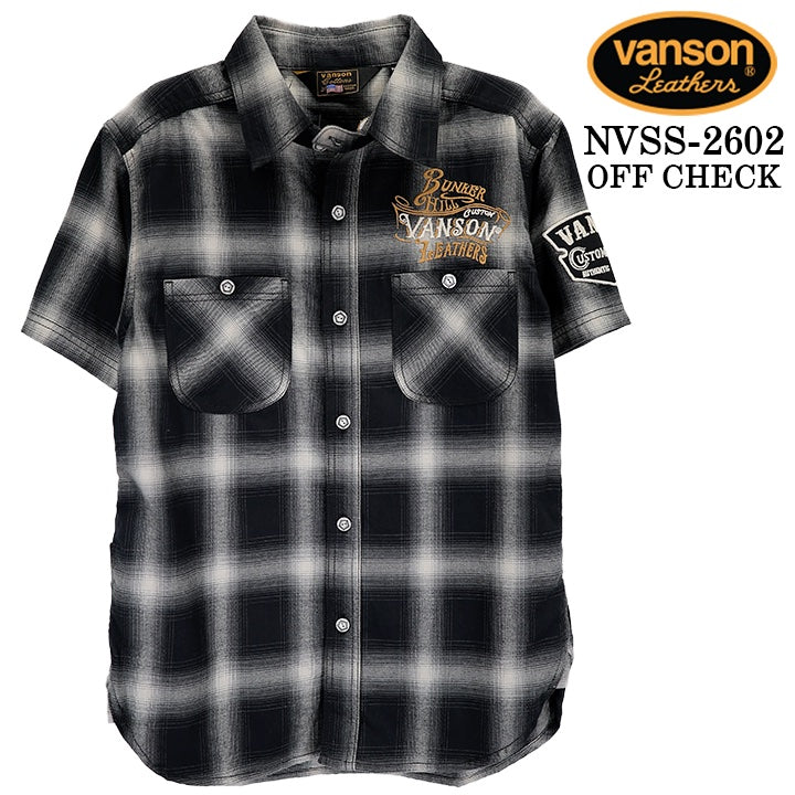 VANSON S/S CHECK SHIRT バンソン チェックシャツ 半袖シャツ nvss-2602