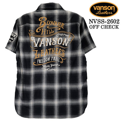 VANSON S/S CHECK SHIRT バンソン チェックシャツ 半袖シャツ nvss-2602