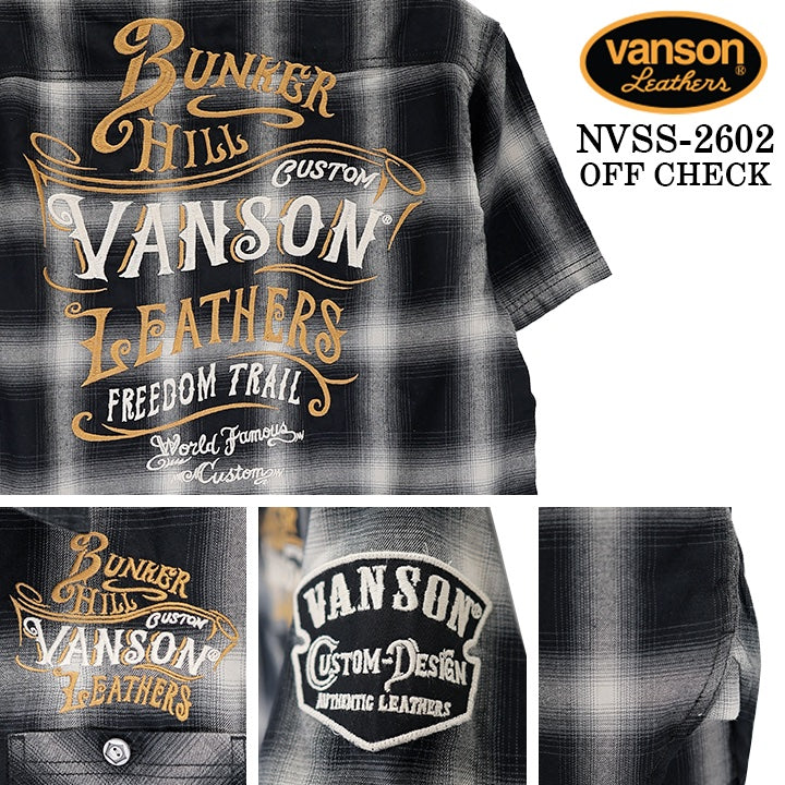VANSON S/S CHECK SHIRT バンソン チェックシャツ 半袖シャツ nvss-2602