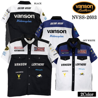 VANSON S/S RACING SHIRT バンソン レーシングシャツ 半袖シャツ nvss-2603