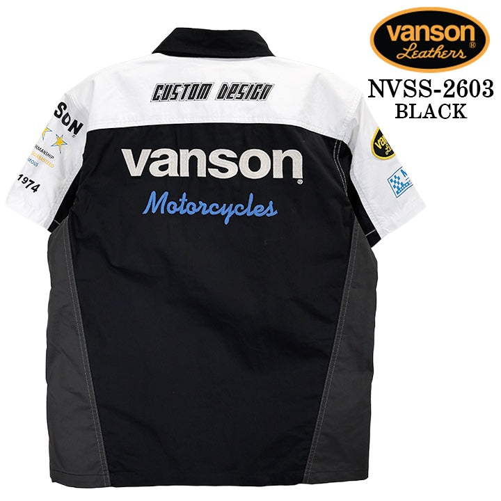 VANSON S/S RACING SHIRT バンソン レーシングシャツ 半袖シャツ nvss-2603