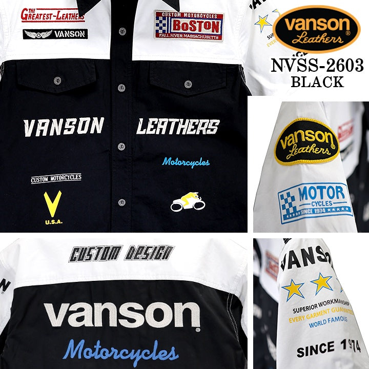 VANSON S/S RACING SHIRT バンソン レーシングシャツ 半袖シャツ nvss-2603