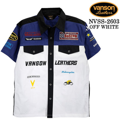 VANSON S/S RACING SHIRT バンソン レーシングシャツ 半袖シャツ nvss-2603