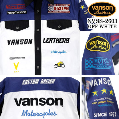 VANSON S/S RACING SHIRT バンソン レーシングシャツ 半袖シャツ nvss-2603