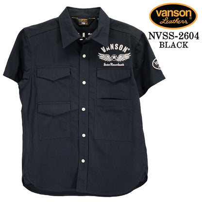 VANSON S/S SAFARI SHIRT バンソン サファリシャツ 半袖シャツ nvss-2604