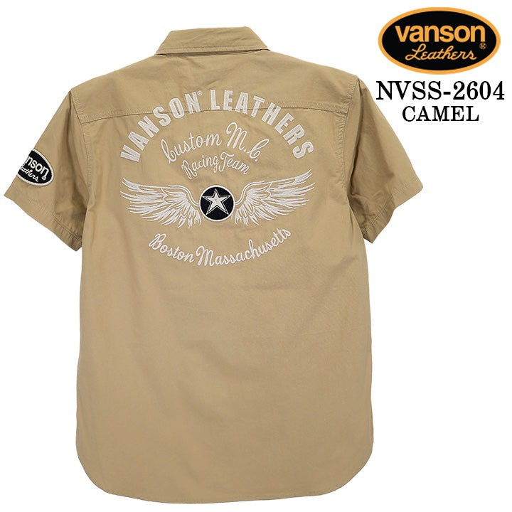 VANSON S/S SAFARI SHIRT バンソン サファリシャツ 半袖シャツ nvss-2604