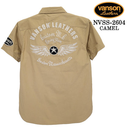 VANSON S/S SAFARI SHIRT バンソン サファリシャツ 半袖シャツ nvss-2604