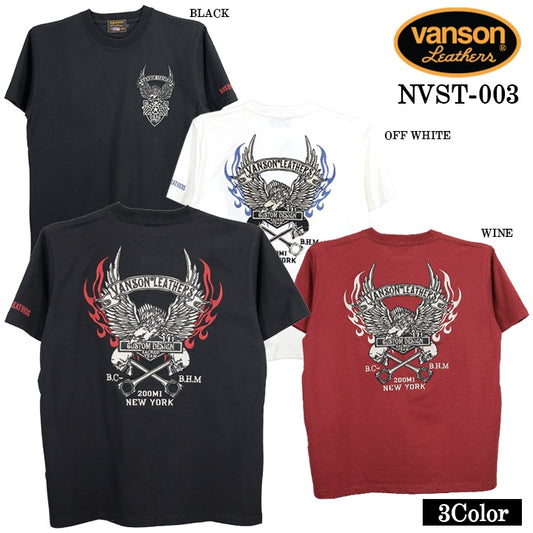 VANSON TEE S/S T-SHIRT STANDARD バンソン 天竺 半袖Tシャツ 定番 nvst-003