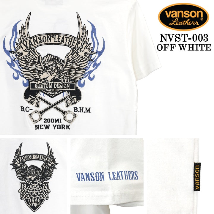 VANSON TEE S/S T-SHIRT STANDARD バンソン 天竺 半袖Tシャツ 定番 nvst-003