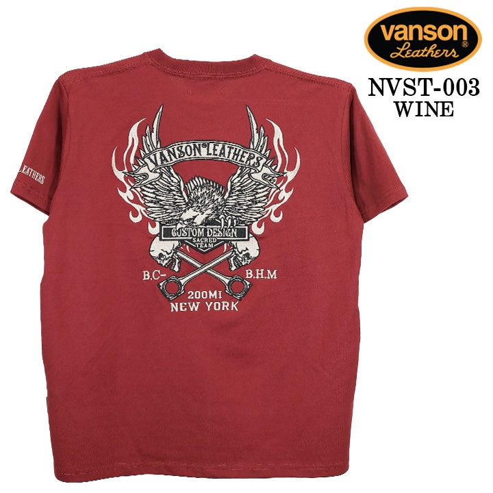 VANSON TEE S/S T-SHIRT STANDARD バンソン 天竺 半袖Tシャツ 定番 nvst-003