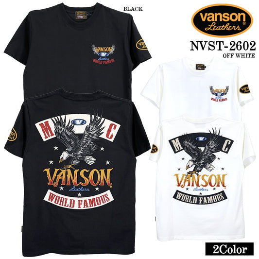 VANSON TEE S/S T-SHIRT バンソン 天竺 半袖Tシャツ nvst-2602