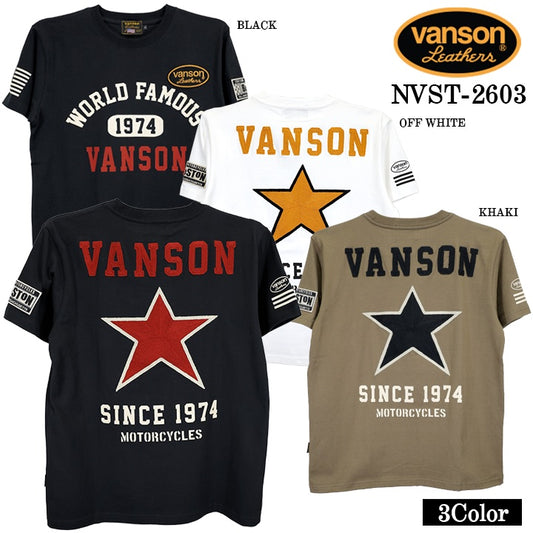 VANSON TEE S/S T-SHIRT バンソン 天竺 半袖Tシャツ nvst-2603