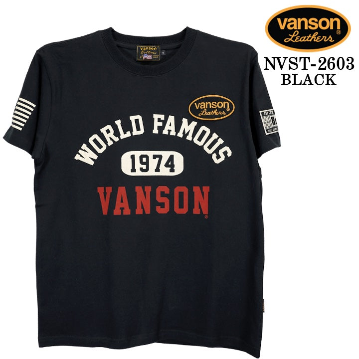 VANSON TEE S/S T-SHIRT バンソン 天竺 半袖Tシャツ nvst-2603