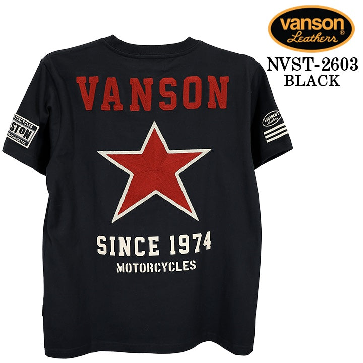 VANSON TEE S/S T-SHIRT バンソン 天竺 半袖Tシャツ nvst-2603