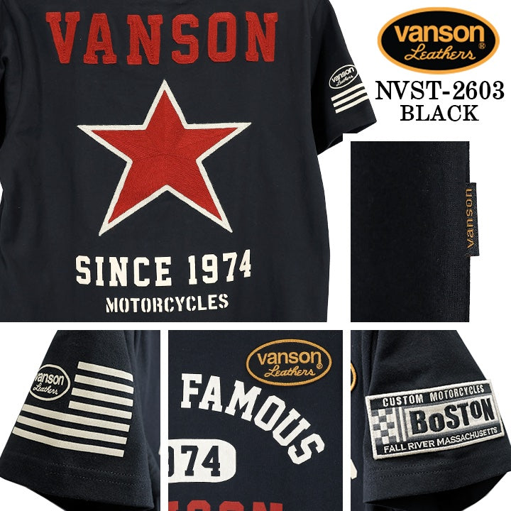 VANSON TEE S/S T-SHIRT バンソン 天竺 半袖Tシャツ nvst-2603