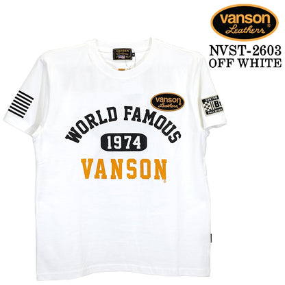 VANSON TEE S/S T-SHIRT バンソン 天竺 半袖Tシャツ nvst-2603