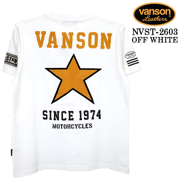 VANSON TEE S/S T-SHIRT バンソン 天竺 半袖Tシャツ nvst-2603