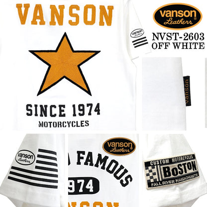 VANSON TEE S/S T-SHIRT バンソン 天竺 半袖Tシャツ nvst-2603