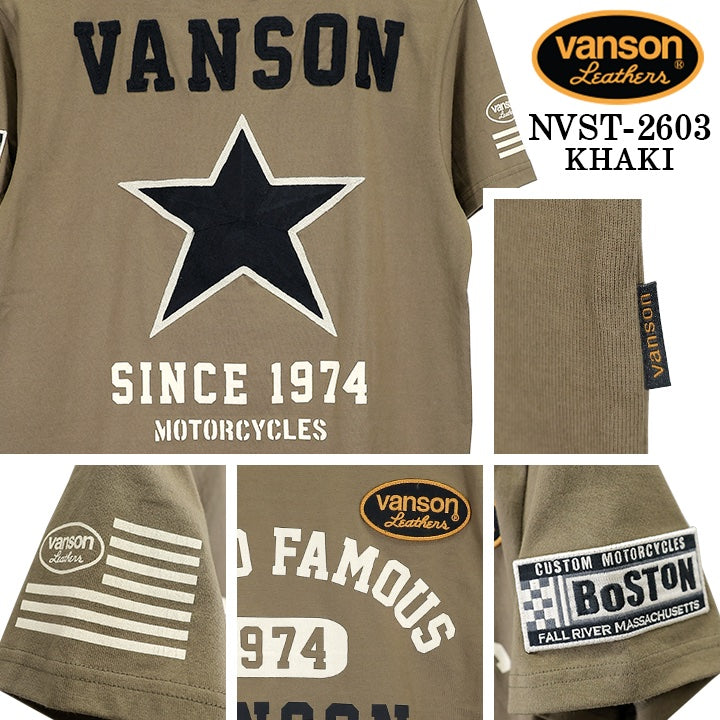 VANSON TEE S/S T-SHIRT バンソン 天竺 半袖Tシャツ nvst-2603