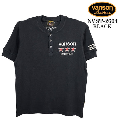 VANSON TEE THERMAL S/S HENLEY NECK T-SHIRT バンソン サーマル 半袖 ヘンリーネック Tシャツ nvst-2604
