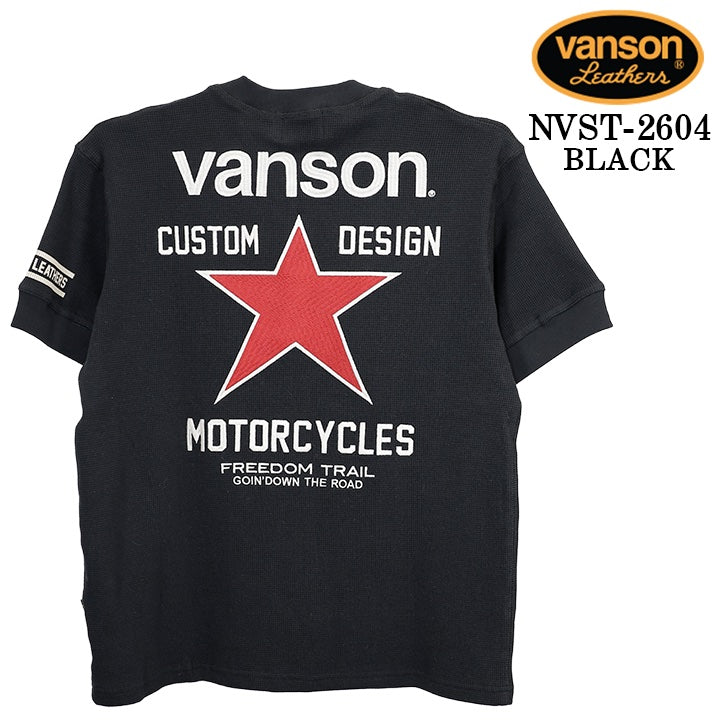 VANSON TEE THERMAL S/S HENLEY NECK T-SHIRT バンソン サーマル 半袖 ヘンリーネック Tシャツ nvst-2604