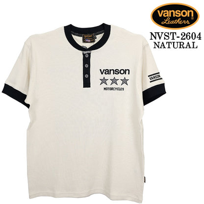 VANSON TEE THERMAL S/S HENLEY NECK T-SHIRT バンソン サーマル 半袖 ヘンリーネック Tシャツ nvst-2604