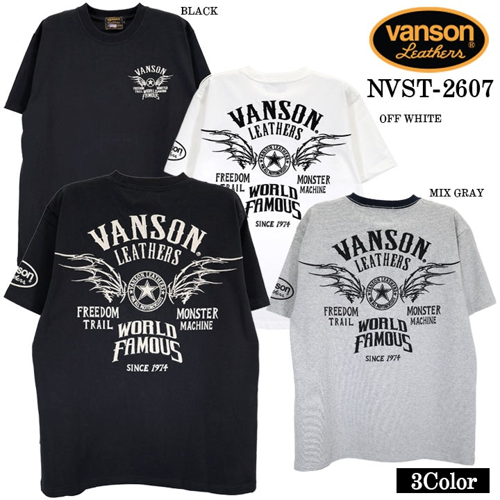 VANSON TEE S/S T-SHIRT バンソン 天竺 半袖 Tシャツ nvst-2607