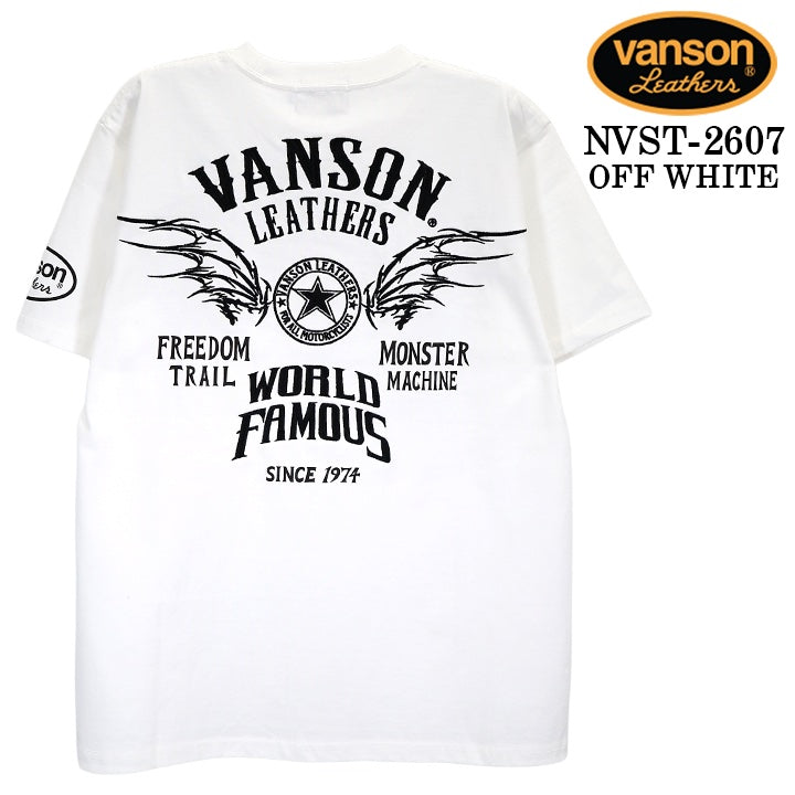 VANSON TEE S/S T-SHIRT バンソン 天竺 半袖 Tシャツ nvst-2607
