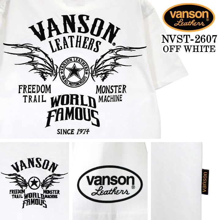 VANSON TEE S/S T-SHIRT バンソン 天竺 半袖 Tシャツ nvst-2607