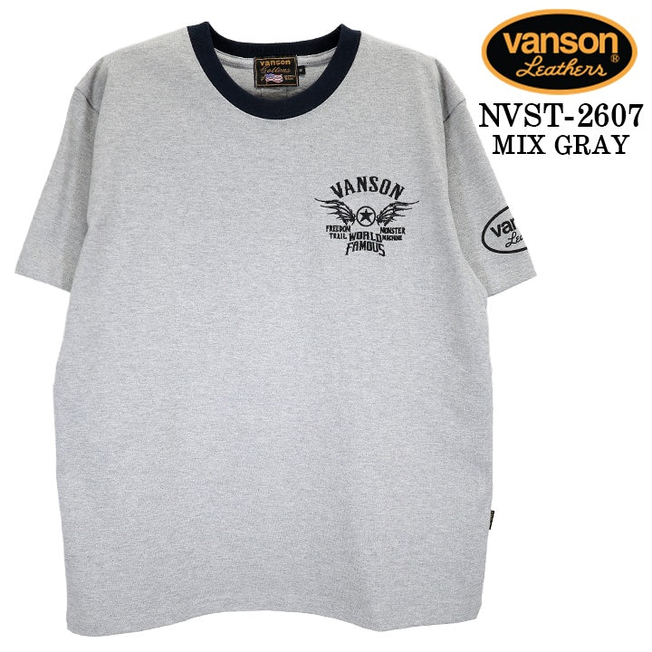 VANSON TEE S/S T-SHIRT バンソン 天竺 半袖 Tシャツ nvst-2607