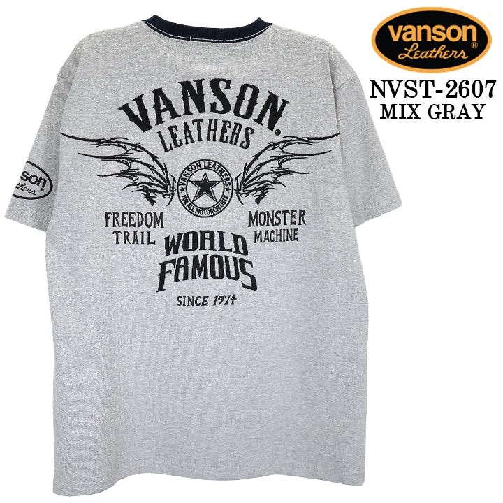 VANSON TEE S/S T-SHIRT バンソン 天竺 半袖 Tシャツ nvst-2607