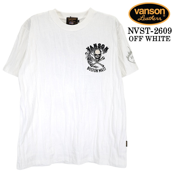 VANSON TEE  JACQUARD S/S T-SHIRT バンソン ジャカード 天竺 半袖 Tシャツ nvst-2609