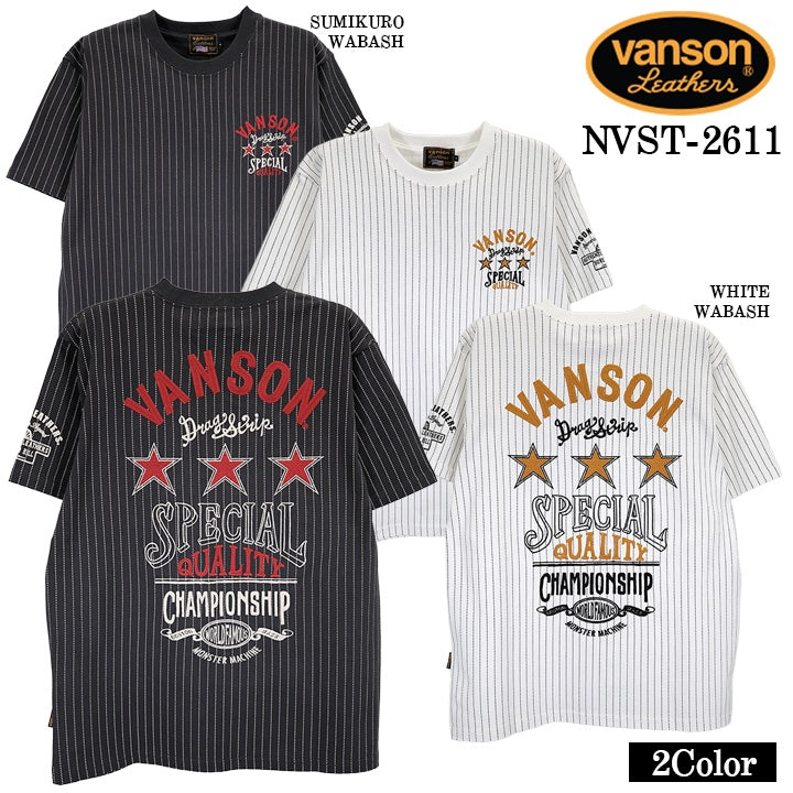 VANSON TEE S/S T-SHIRT バンソン 天竺 半袖 Tシャツ nvst-2611