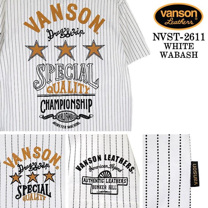 VANSON TEE S/S T-SHIRT バンソン 天竺 半袖 Tシャツ nvst-2611