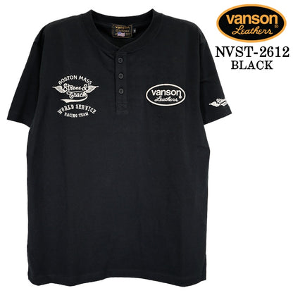 VANSON TEE S/S HENLEY NECK T-SHIRT バンソン 天竺 半袖 ヘンリーネック Tシャツ nvst-2612