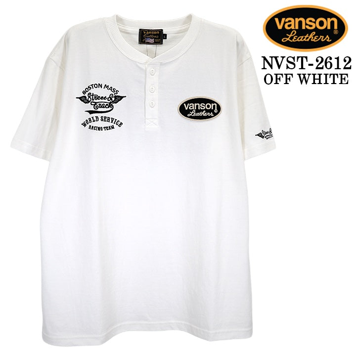 VANSON TEE S/S HENLEY NECK T-SHIRT バンソン 天竺 半袖 ヘンリーネック Tシャツ nvst-2612
