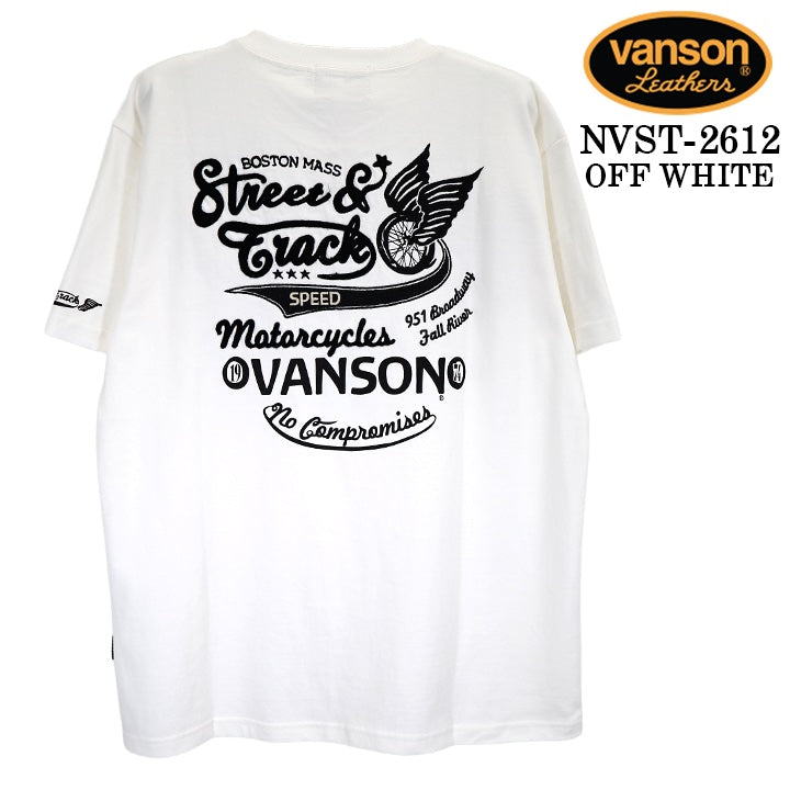VANSON TEE S/S HENLEY NECK T-SHIRT バンソン 天竺 半袖 ヘンリーネック Tシャツ nvst-2612