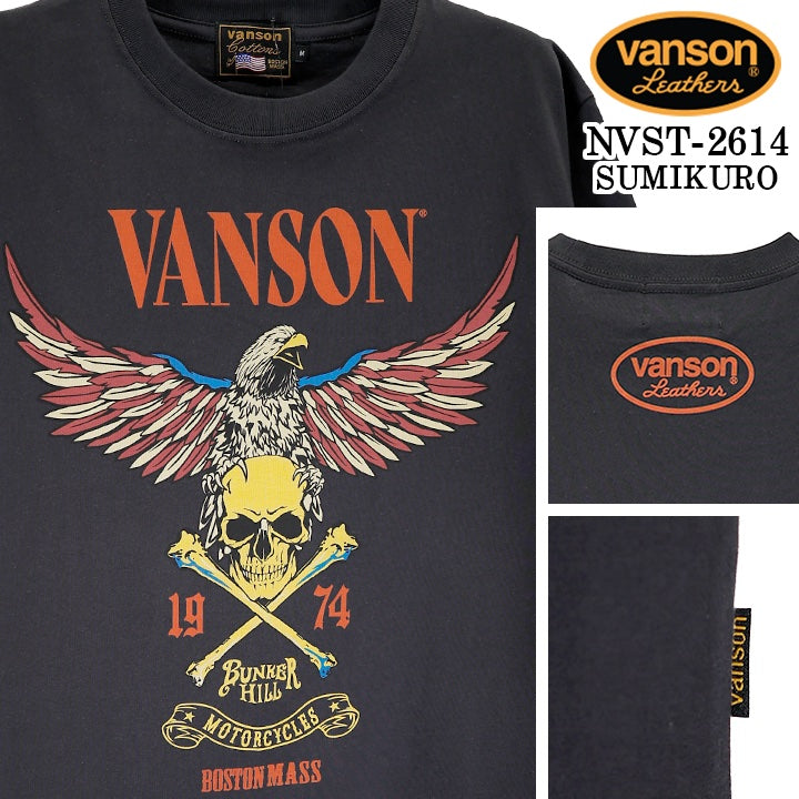 VANSON TEE S/S T-SHIRT バンソン 天竺 半袖 Tシャツ nvst-2614