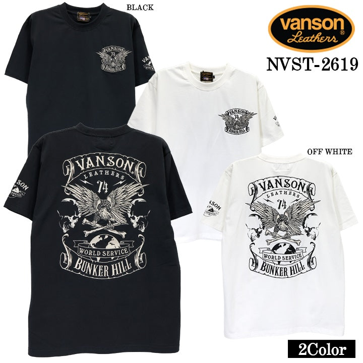 VANSON TEE S/S T-SHIRT バンソン ベア天竺 半袖 Tシャツ nvst-2619