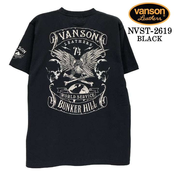VANSON TEE S/S T-SHIRT バンソン ベア天竺 半袖 Tシャツ nvst-2619