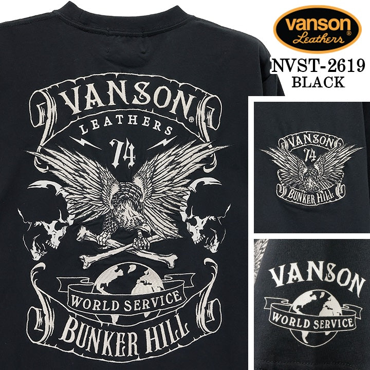 VANSON TEE S/S T-SHIRT バンソン ベア天竺 半袖 Tシャツ nvst-2619