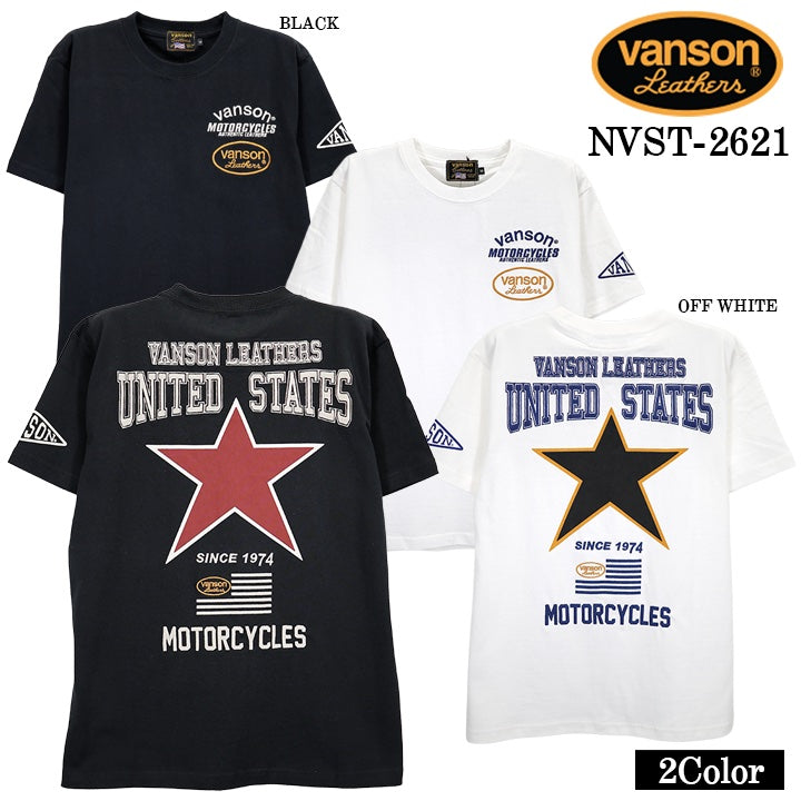VANSON TEE S/S T-SHIRT バンソン 天竺 半袖 Tシャツ nvst-2621