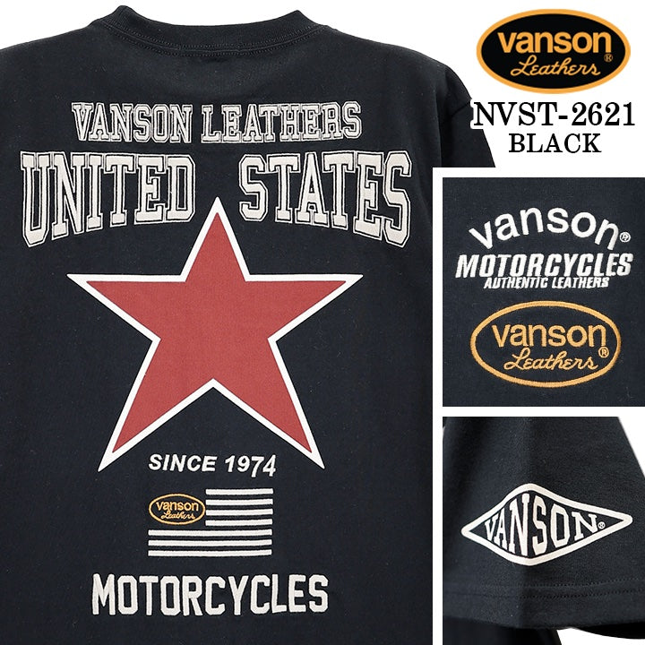 VANSON TEE S/S T-SHIRT バンソン 天竺 半袖 Tシャツ nvst-2621