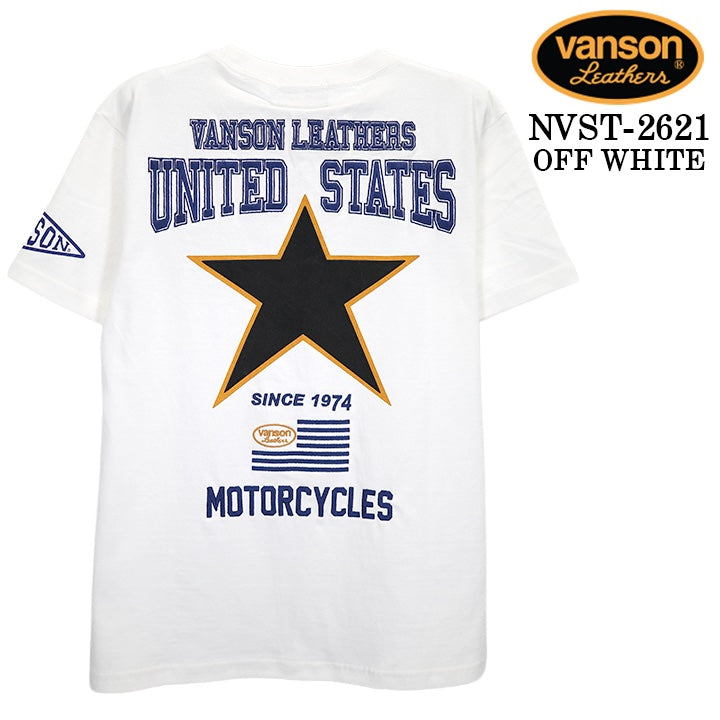 VANSON TEE S/S T-SHIRT バンソン 天竺 半袖 Tシャツ nvst-2621